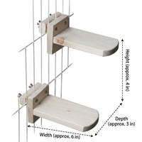 Wall Mounted Cat Steps and Stairs, Solid Wood Shelf with Climbing Stairway or Cage Installation, Space Saving Playground for Indoor Cats
