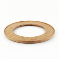 Circular Tray with Center Opening Sturdy Bamboo Serving Tray Multifunctional