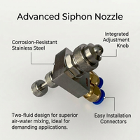Mist Nozzle 1/4BSPT Stainless Steel, Two-fluid Gas-water Mixing Spray, Wear-resistant Spray Tip for  - Image 5