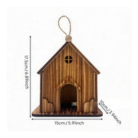 Wooden Villa Birdhouse Natural Wood Garden Accessory Easy to Hang for Gardeners