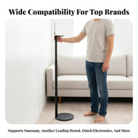 Wall-Hugging Design Floor Speaker Stand Stable Base Surround Sound Speaker Stand Universal Mount Audio Accessory Heavy-Duty Construction for Home Theater Enthusiasts, Living Room
