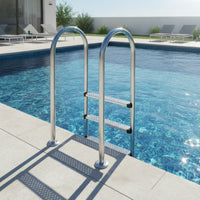 Stainless Steel Detachable Pool Ladder Sturdy Pool Ladder with Handrails Heavy-Duty Non-Slip
