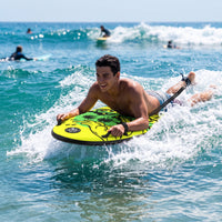 Easy to Inflate Inflatable Surf Board | Portable, Body Board with Leash, for Beach