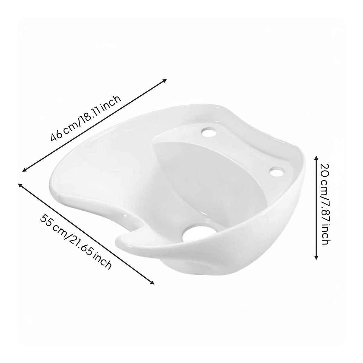 Backwash Basin Easy to Clean Shampoo Wash Basin Glossy Finish Salon Shampoo Sink for Hairdressers, Barbershop