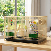 Bird Cage for Parrots Cockatiels, Upgraded Encrypted Metal Folding Cage, Extra Large