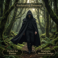 Fancy Dress Costume Hooded Cape, Gothic Fashion Hooded Cloak, Dress Costume Hall #variant:M
