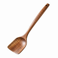 Teak Kitchen Utensil Single-Piece Wooden Cooking Spoon Set Wood Grain