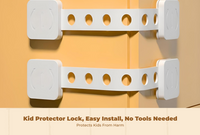 Kid Protection Cabinet Lock, Adjustable Drawer Latch, no tools needed, Infant Proofing for Fridge & Cupboard