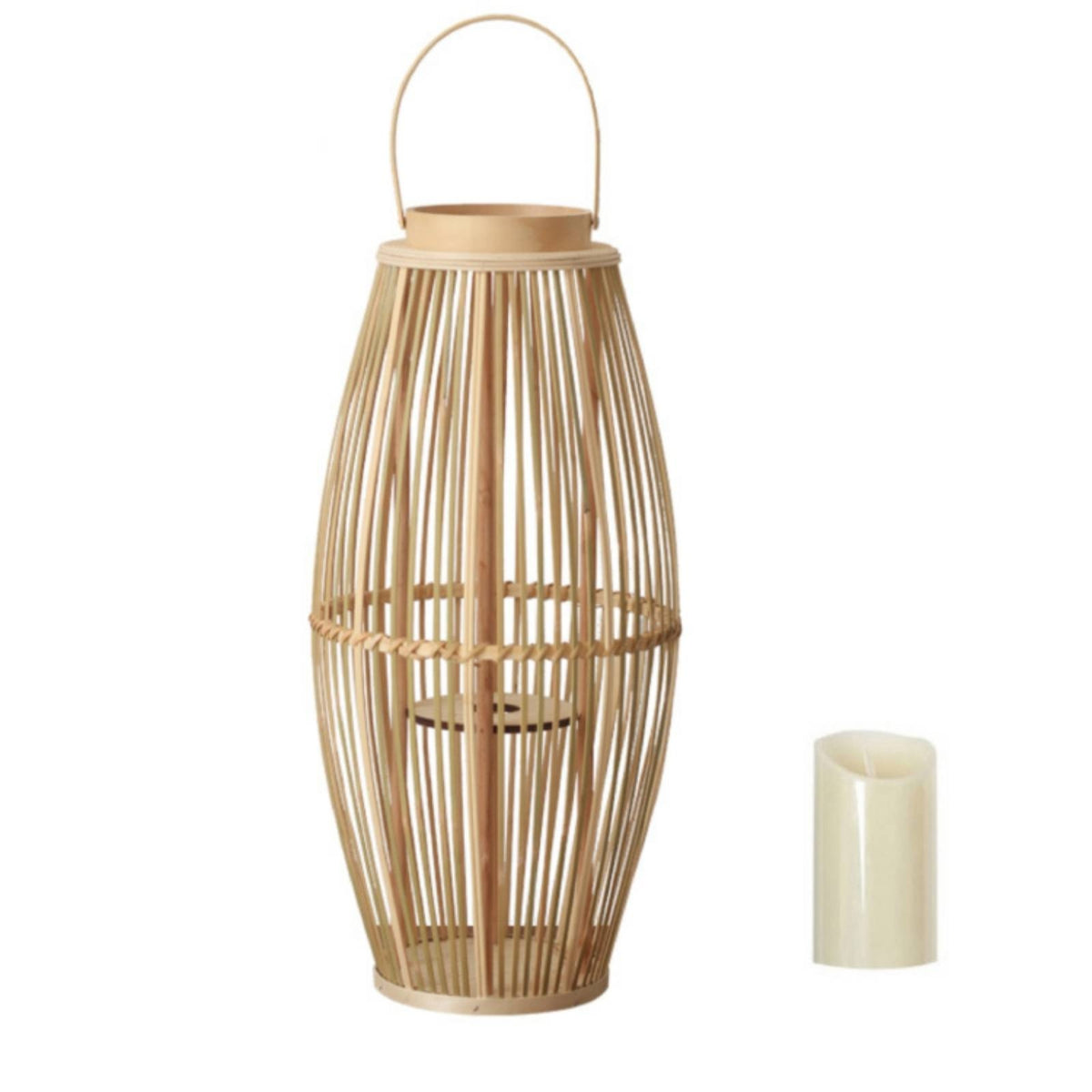 Wood Lantern with Candle Lightweight Floor Lantern Farmhouse for Tea Corner