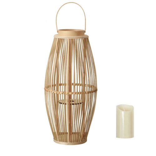 Wood Lantern with Candle Lightweight Floor Lantern Farmhouse for Tea Corner