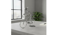 Iron Bike Figurine Artisanal Metal Cycle Sculpture Static Model