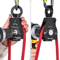 Aluminum Rope Pulley 25kN Pulley with Side Plates Hardware for Climbers, Salvage Teams Teams, Work at Height