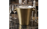 Stainless Steel Ice Bucket Brushed Silver Stainless-Steel-Chiller Bucket Portable Household Container