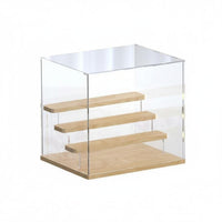Acrylic Display Case Wooden Shelves Household Storage Transparent