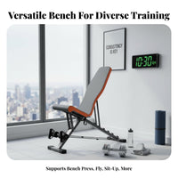 Full Body Workout Adjustable Weight Bench Heavy Duty Multi-Functional Exercise Bench Thick Padding Roman Chair Stable Design for Bodybuilders, Weightlifters, Home Gym, Strength Training