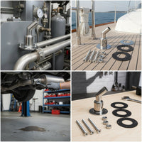Stainless Steel Exhaust Flange Pipe Fitting Bolt-on Flange Adapter with Screws Long-Lasting Exhaust Connector with Gaskets Easy Installation for Parking Heater