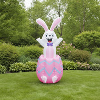 Inflatable Easter Inflatable Cartoon-Style Conejo De Pascua Inflable Freestanding Conejo Inflable Gigante Oversized for Families, Garden, Lawn, Porch