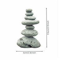Stacked Stone Sculpture Japanese Style Cairn Decor Compact Size Realistic Rock Sculpture for Bonsai