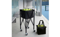 Tennis Ball Pickup Cart Foldable Tennis Ball Cart with Wheels Portable for Coaches, Athletes, Practice Training