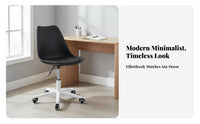 Clear Rolling Chair Height Adjustable Task Seating Minimalist Design for Bedroom