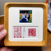 Picture frame 10x10, solid wood picture frame 12x12 cm, real wood square tabletop stand, for family photos & wedding photos