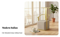 Oval &beverage-Serving Table with Handled Stools Minimalist Design Reception Furniture Sturdy Frame Heat Withstandant