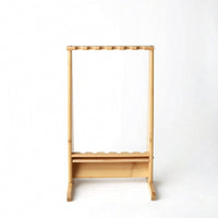 Fishing Rod Rack Freestanding Fishing Rod Holder with 6 Slots Wooden Organizer for Fishermen, Cabin