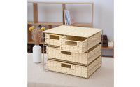 Decorative Woven Drawer Organizer Sturdy Desktop Organizer with Baskets Long-Lasting Chest of Drawers Multi-Functional for Closet Shelves