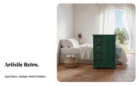 Bedside End Table Mediterranean Look 2-Door Nightstand with Drawer Vintage design sturdy Construction for Apartment Dwellers