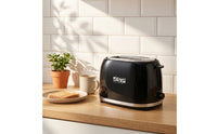Two-Slice Toaster Non-Slip Toaster with Crumb Tray Adjustable Easy to Clean for Kitchen, Small Apartments