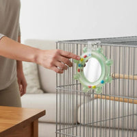 2 Pieces Bird Mirror Toy Enrichment Enclosure Mirror Safe Chewing