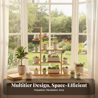 Multi-Tier Succulent Rack Staggered Levels Plant Stand Sturdy Construction