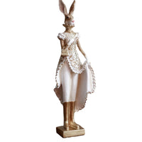 Rabbit Figurine with Base Decorative Rabbit Figurine Weighty for Bookshelf