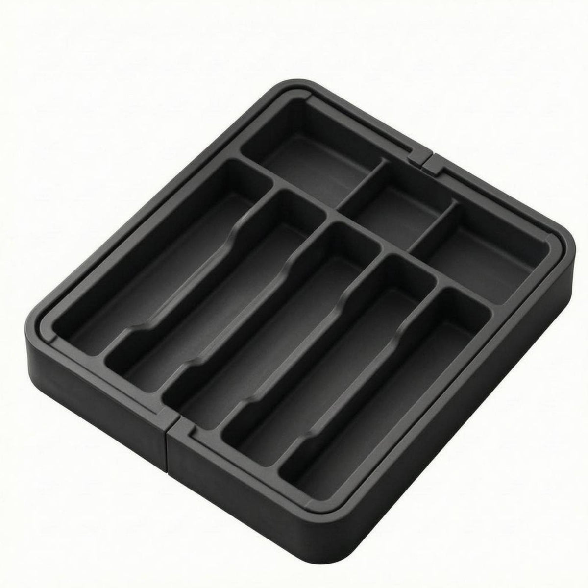 Expandable Drawer Organizer Black Cutlery Tray Space Saving