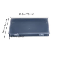 Rectangular Transparent Plastic Storage Box, Multi-Purpose Organizer, Hinged Lid, Compartment Container for Jewelry, Office Supplies, angling equipment