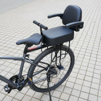 Extra Soft Rear Bike Seat with Backrest Easy Installation Padded Child Bike Seat Safety Armrest Cycle Passenger Saddle Footrests for Children