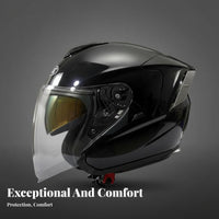Quick Release Buckle 3/4 Motorcycle Helmet Removable and Washable Liner 3/4 Uncovered Face Helmet Lightweight Safeguarding Headwear Glasses Friendly for Men, Women, Commuting, Street Riding