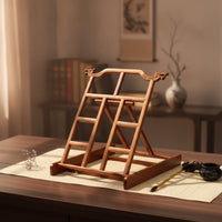 Book Stand with Dragon Carvings Tabletop Handwriting Book Stand Carved for Calligraphers, Students