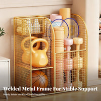 Removable Exercise Mat Mat Holder | Freestanding Metal Frame, Open-Grid Construction, Workout Gear Organizer
