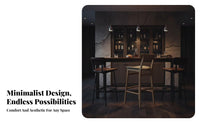Four-Legged Wooden Stool Minimalist Bar Height Design Height Seating Long-Enduringing Construction Ergonomic Backrest