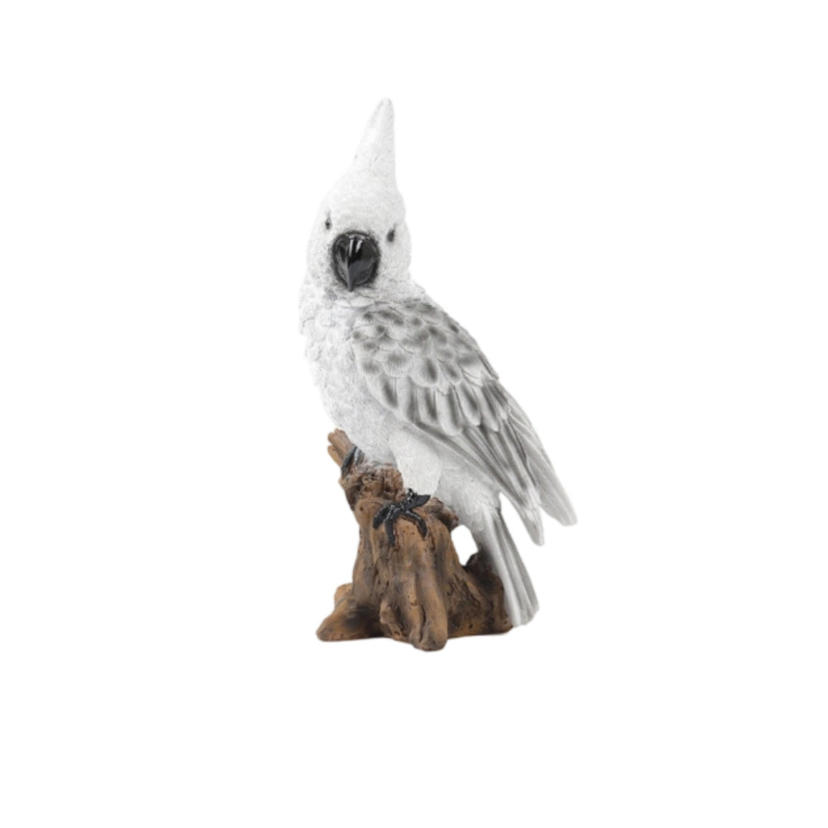 Parrot Statue with Tree Stump Base Resin Parrot Statue Compact for Patio
