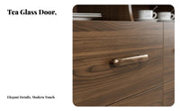Walnut Sideboard Cabinet Large Capacity Refreshment Center Cabinet Versatile Wood Sideboard with Drawers for Families, Homeowners, Entryway