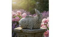Resin Statue Weather-Resistant Resin Garden Figurine Hand-Painted Carp Garden Figurine for Patio