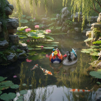 2 Pieces Floating Duck Statue Water Decoration Duck Pair Ornament Easy to Place