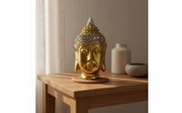 Shakyamuni Head Figurine Vintage Inspired Zen Design Buddha Bust for Tea Room
