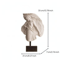 Female Relief Sculpture Elongated Sculpture with Metal Rod Decorative Woman Statue for Mantel