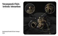 Wide Brim Steampunk Top Hat Tall Crown Top Hat Goggles