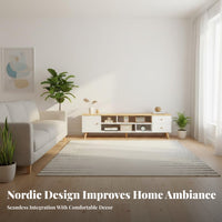 Nordic Theme TV Cabinet Space-Saving Contemporary Television Stand Versatile Modern Media Console for Apartment, Bedroom
