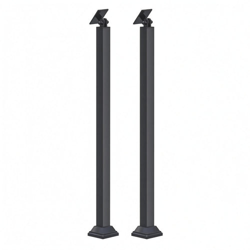 2 Pieces Square Tube Railing Post 90 Cm Stair Railing Post Black for Stairs
