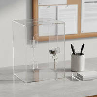 Clear Acrylic Comment Collection Box Dustproof Transparent Voting Box Multi-Versatile-Office Supply Container for School